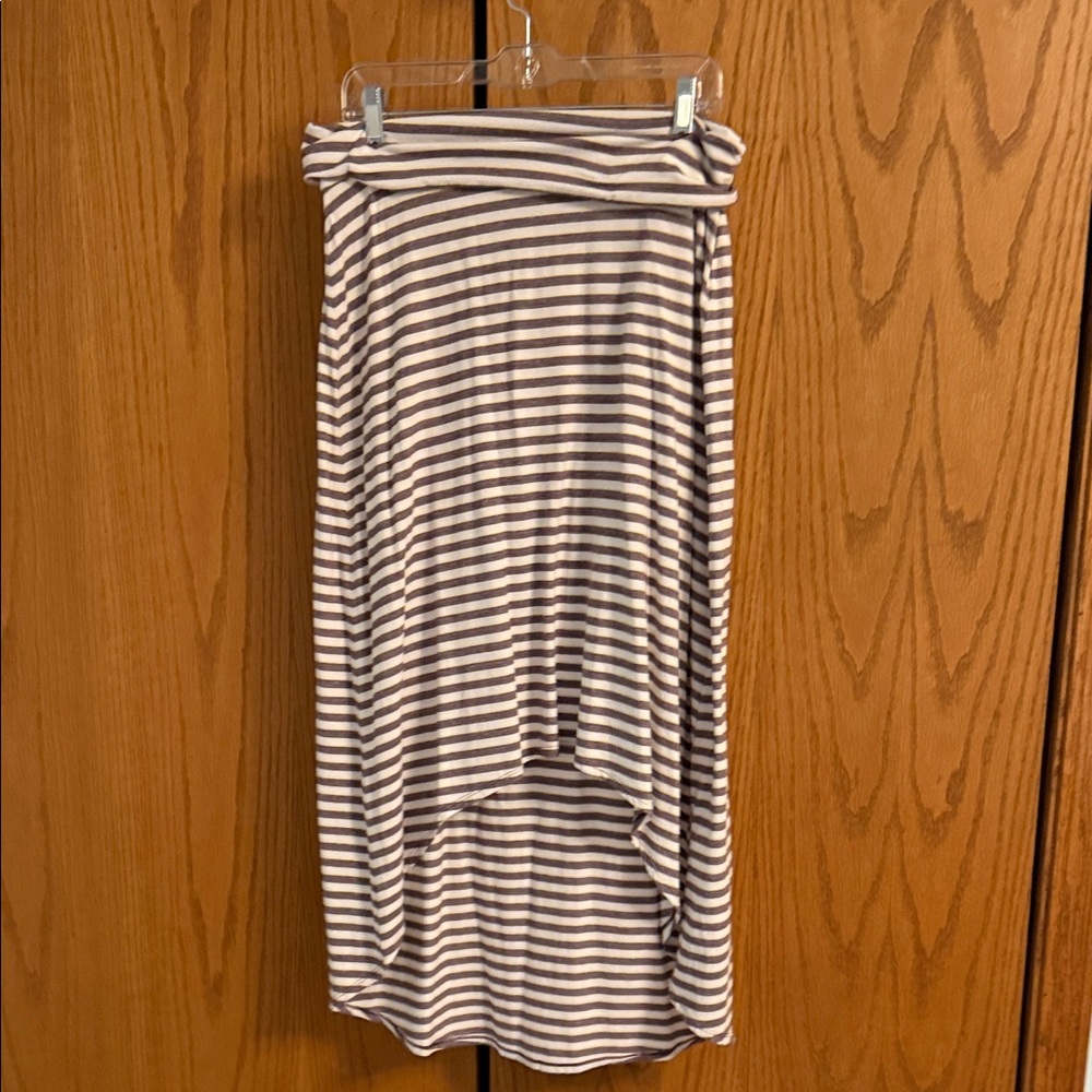 Columbia Black and White Striped A-Line Skirt